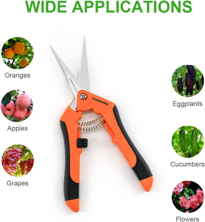 6 Packs Garden Pruning Shears with Straight Blades Trimming Scissors, Gardening Hand Pruning Snips