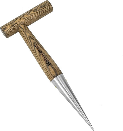 2024 New Upgrade Hand Dibber with 5 inches Measuring Scale, Easy to Grip L-Shaped Wood Handle