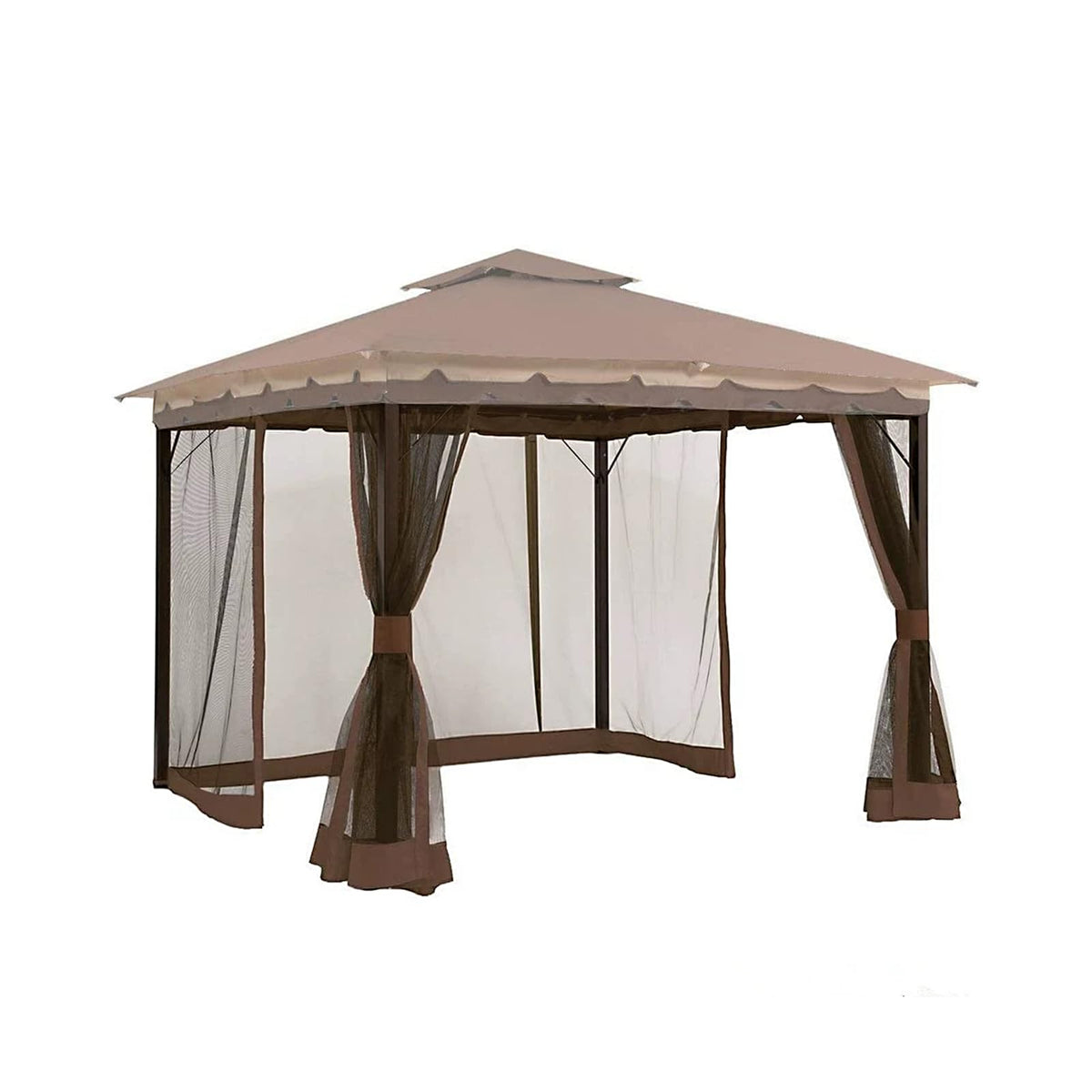 Gazebo Universal Replacement Mosquito Netting,10' x 12' Outdoor Canopy Net Screen 4-Panel Sidewall