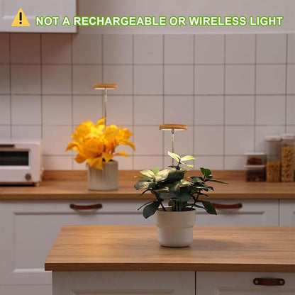 Plant Grow Light for Indoor Plant,Bamboo Mini LED Grow Light Garden,Height Adjustable,Automatic