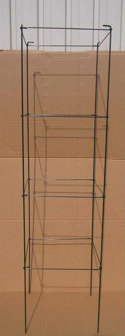 Green Square Folding Tomato Cage Plant Support Stake Tower 12 inch by 46 inch, Pack of 10 Sets