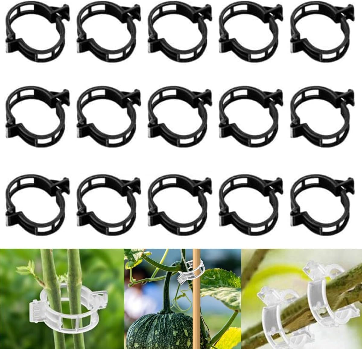100 PCS Secured Plastic Plant Clip, Plant Support Clips, Garden Clips for Climbing Plants, Plastic