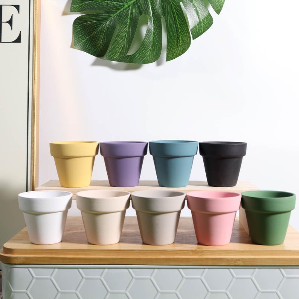 vensovo 4 Inch Terracotta Plant Pots with Saucer - 6 Pack Clay Flower Pots with Drainage, Great for