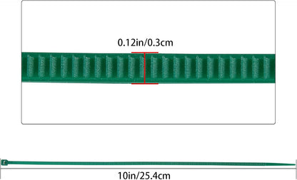 10 inch 3mm Dark Green Nylon Garden Cable Zip Ties Self Locking Cable Ties Twist Ties