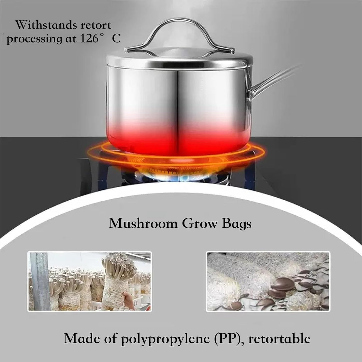 Sealable Mushroom Grow Bags with 0.2 Micron Filter,10''x5.5''x24'',0.08mm/3.15mil Thick PP,Extra
