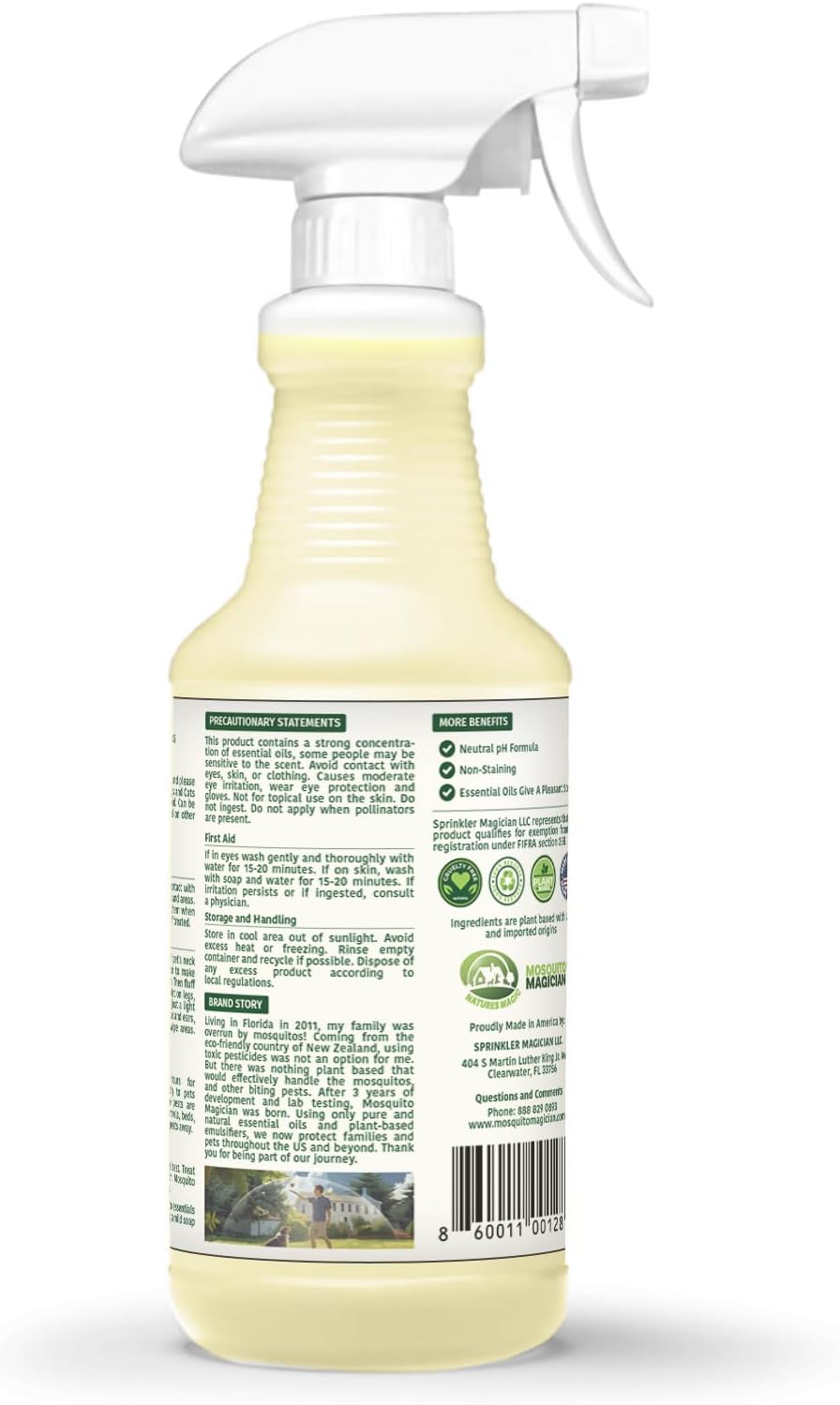 Mosquito Magician Indoor and Outdoor Spray - Use for Carpet, Furniture, Bedding, Couches & Pets