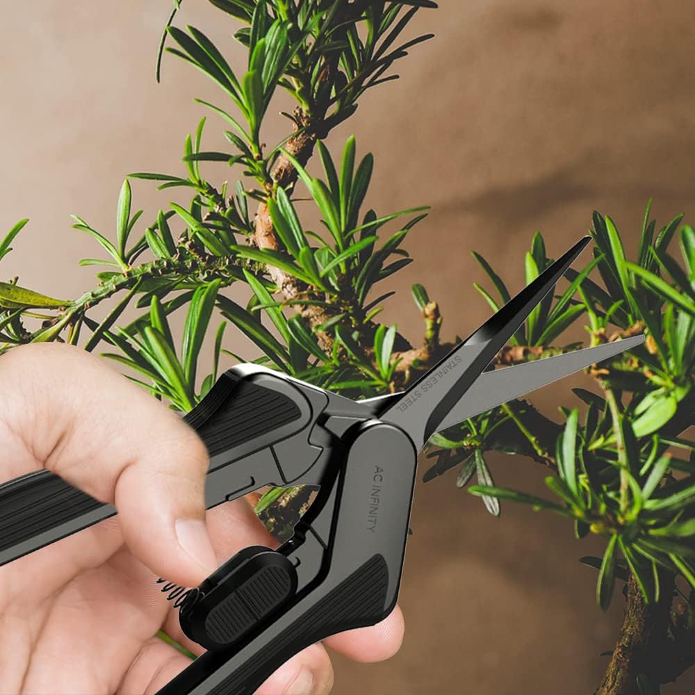 AC Infinity 6.6” Stainless Steel Pruning Shear 2-Pack, Lightweight Ergonomic Design, Straight