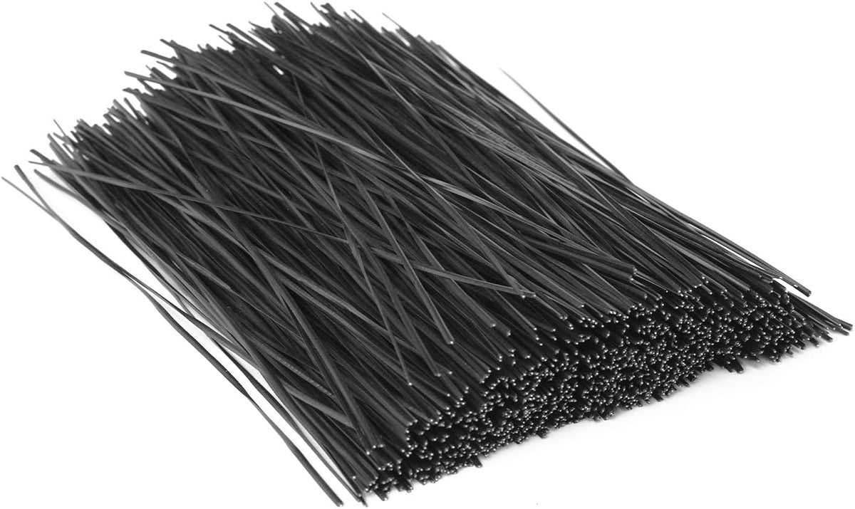 1000 pcs 8 inch Black Cable Twist Ties Plastic Twist Ties with Rugged Metal Innercores Reusable