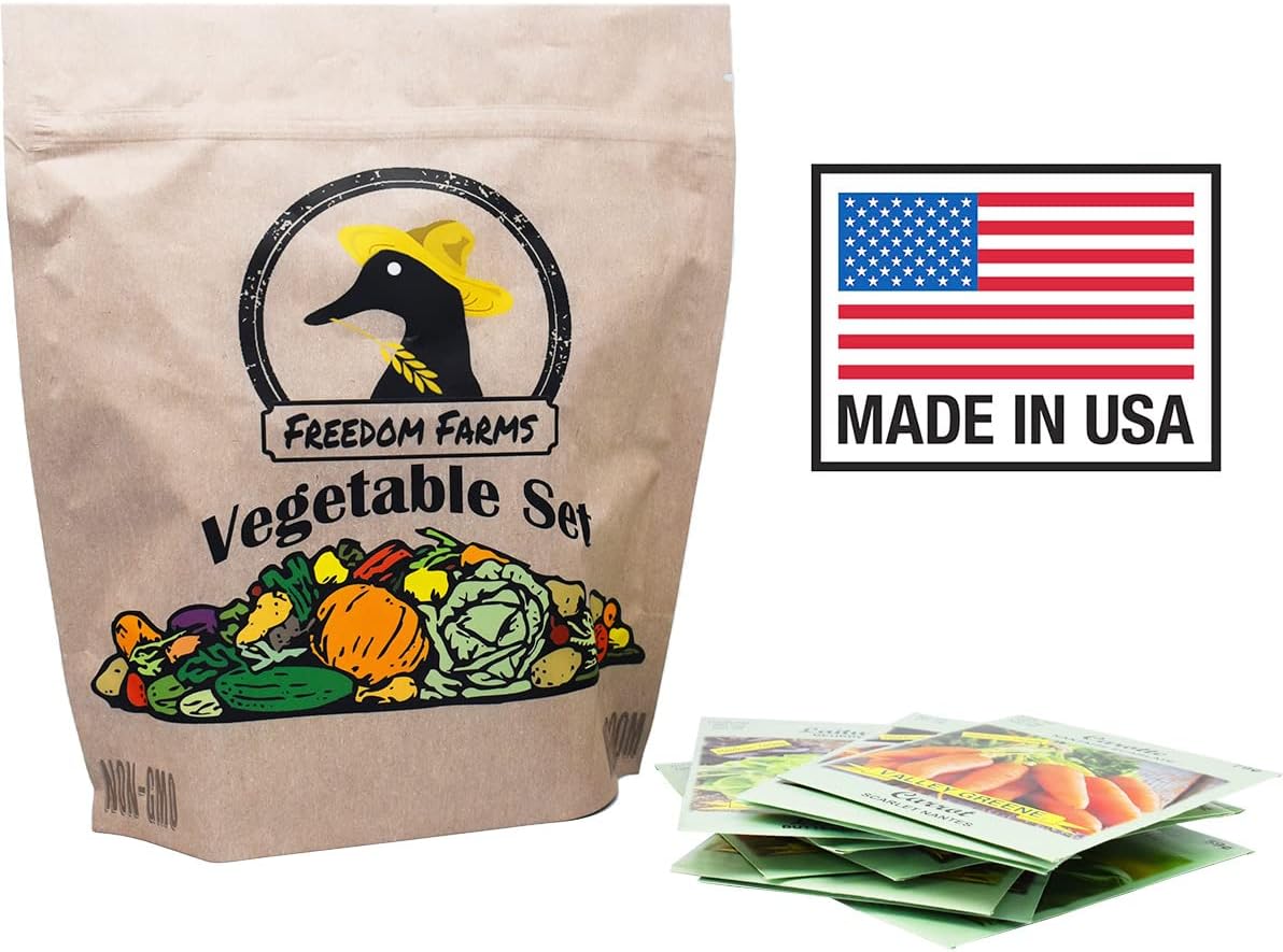 Set of 43 Assorted Vegetable & Herb Seed Packets - Over 10,000 Seeds! - Includes Mylar Storage Bag