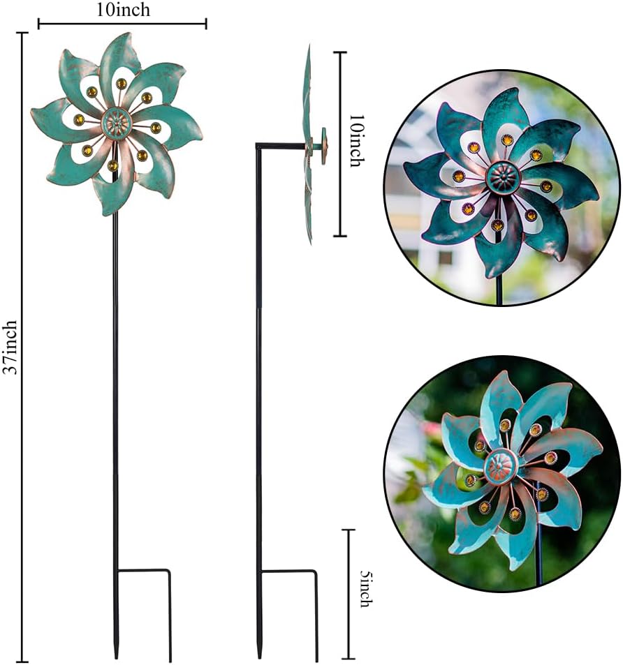 VEWOGARDEN Garden Decor Wind Spinners, Small Waterproof Metal Pinwheels Wind Spinner for Yard and