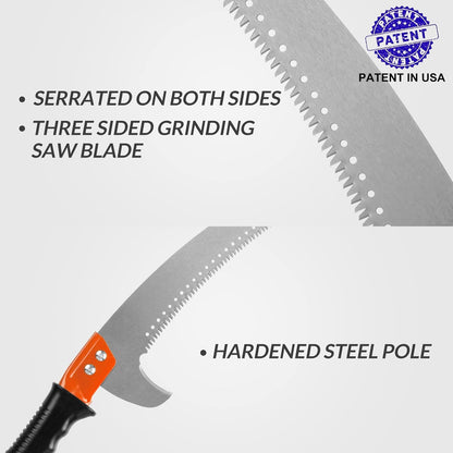 Walensee Pole Saws for Tree Trimming 7.7 FT Lightweight Manual Stainless Steel Extension High Pole