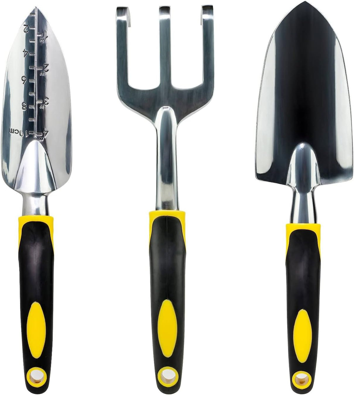⭐️ Gardenera 3PC Garden Tool Set with Soft Rubberized Non-Slip Handles - Hand Trowel, Transplant