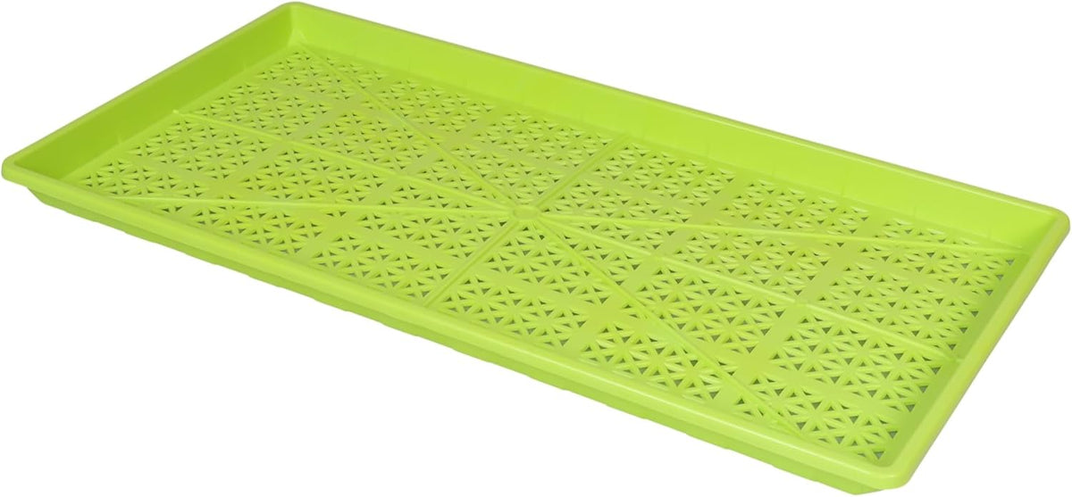 SUNPACK 10" x 20" Heavy Duty Mesh Plastic Seed Starting Tray, Lime Green, 1" (Pack of 30) - Ensures