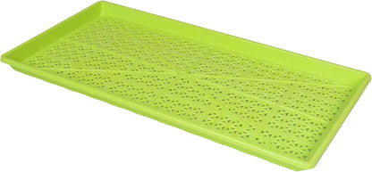 SUNPACK 10" x 20" Heavy Duty Mesh Plastic Seed Starting Tray, Lime Green, 1" (Pack of 30) - Ensures