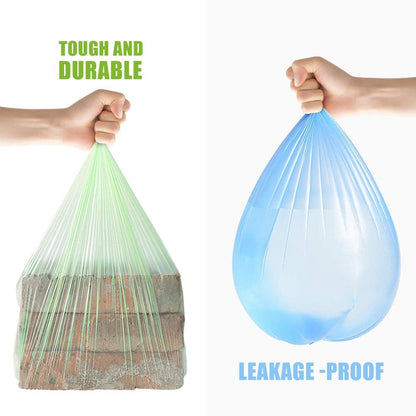 1.2 Gallon/330pcs Strong Trash Bags Colorful Clear Garbage Bags by Teivio, Bathroom Trash Can Bin
