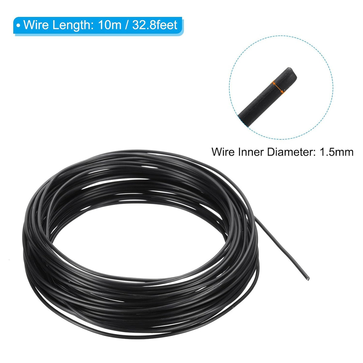 PATIKIL 1.5mm Bonsai Training Wire, 1 Roll Floral Wire Stems Anodized Aluminum Tree Wire 32.8 Feet