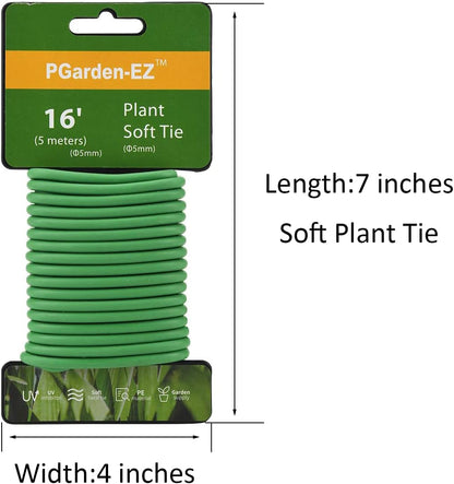 Green Soft Twist Tie Plant Tie Flexible TPR Garden Supply, for Tomatoes Roses Vines Organizing(16.4