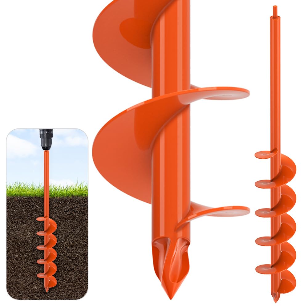 Dolibest 4 x32 Auger Drill Bit for Planting, Steel Garden Auger for Post Hole Digger, Bulb Planter