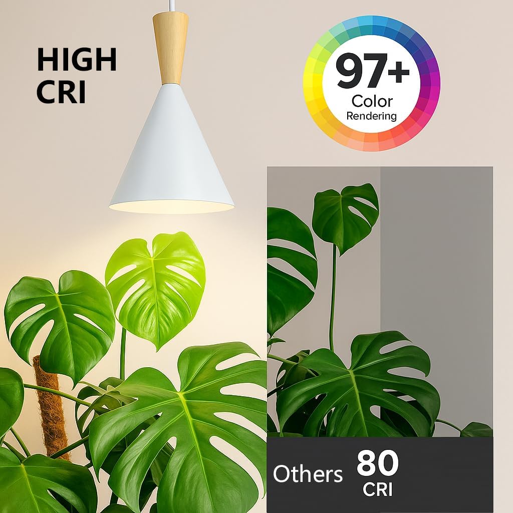 Hanging Grow Lights for Indoor Plants, Full Spectrum, with Timer and 15FT Power Cord, 20W Pendant