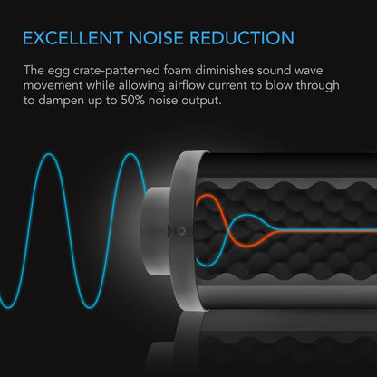 AC Infinity Inline Duct Fan Silencer, 4" Noise Reduction Muffler Blower Silencer for Indoor
