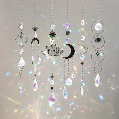 Sun Catchers, 6 Pieces Colorful Suncatchers Decorative Hanging Clear Crystal Prism Rainbow with