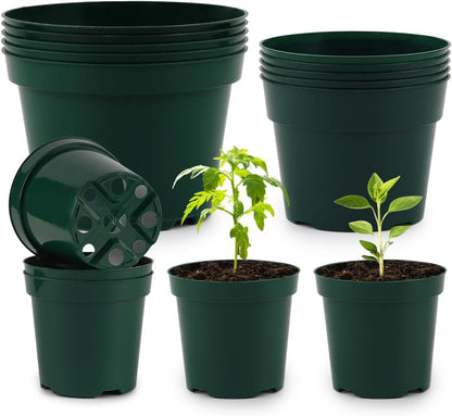 15 Pack 4/6/8 Inch Plant Nursery Pots, Thickened Plastic Pots for Plants with Drainage Holes