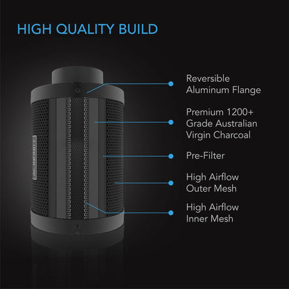 AC Infinity Air Carbon Filter 10" with Premium Australian Virgin Charcoal, for Inline Duct Fan
