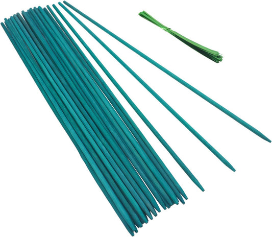 Green Bamboo Sticks Plant Stakes, Plant Support Sticks for Indoor Plants, GAGINANG Sturdy Bamboo