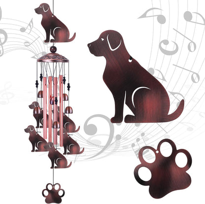 36 Inch Dogs Wind Chimes Outdoor/Indoor Decor - Metal Dog Musical Wind Bells, Mobile Romantic Dog