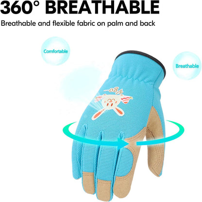 Vgo... 1-Pair Age 5-6 Kids Gardening Gloves,Children Yard Work Gloves,Soft Safety Outdoor Playing