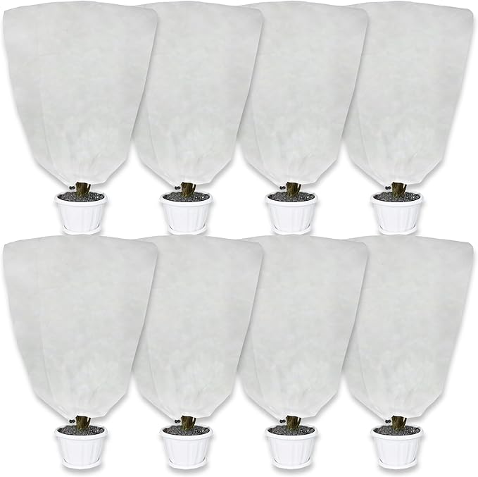 8 Pack Plant Covers Freeze Protection for Winter, 47.2"×31.5" Frost Cloths for Outdoor Plants Cold