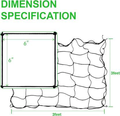 2 Pack Grow Tent Net Trellis Netting 4x4Ft Elastic Trellis Netting Includes 8 Iron Hooks Flexible