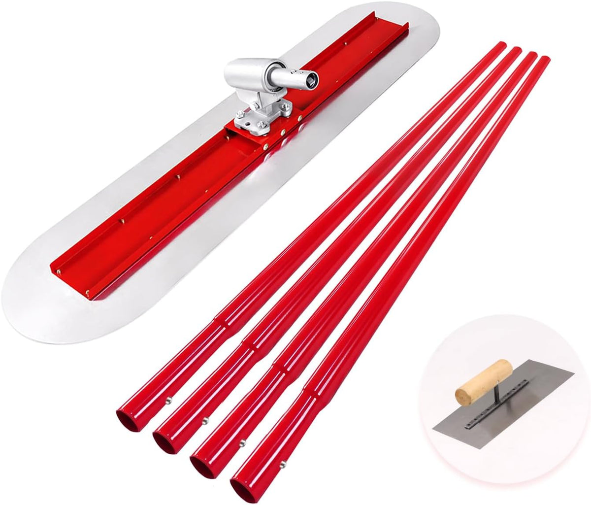 Bull Float Concrete Bull Float Tool Kit 48"x12" Fresno Round End Stainless Steel Board Kit Tool