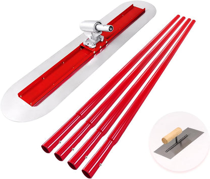 Bull Float Concrete Bull Float Tool Kit 48"x12" Fresno Round End Stainless Steel Board Kit Tool