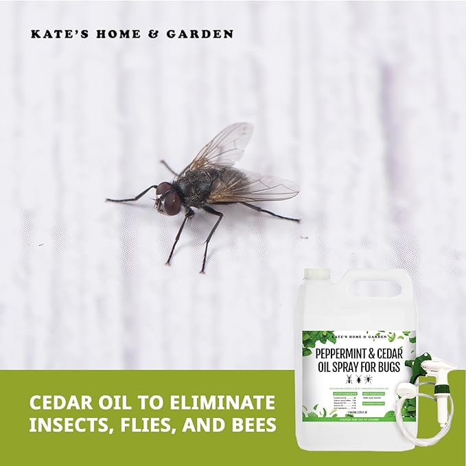 Kate's Home & Garden Peppermint Oil Spray for Bugs, Ants, Insects, Spiders, Stink Bug. Pesticide