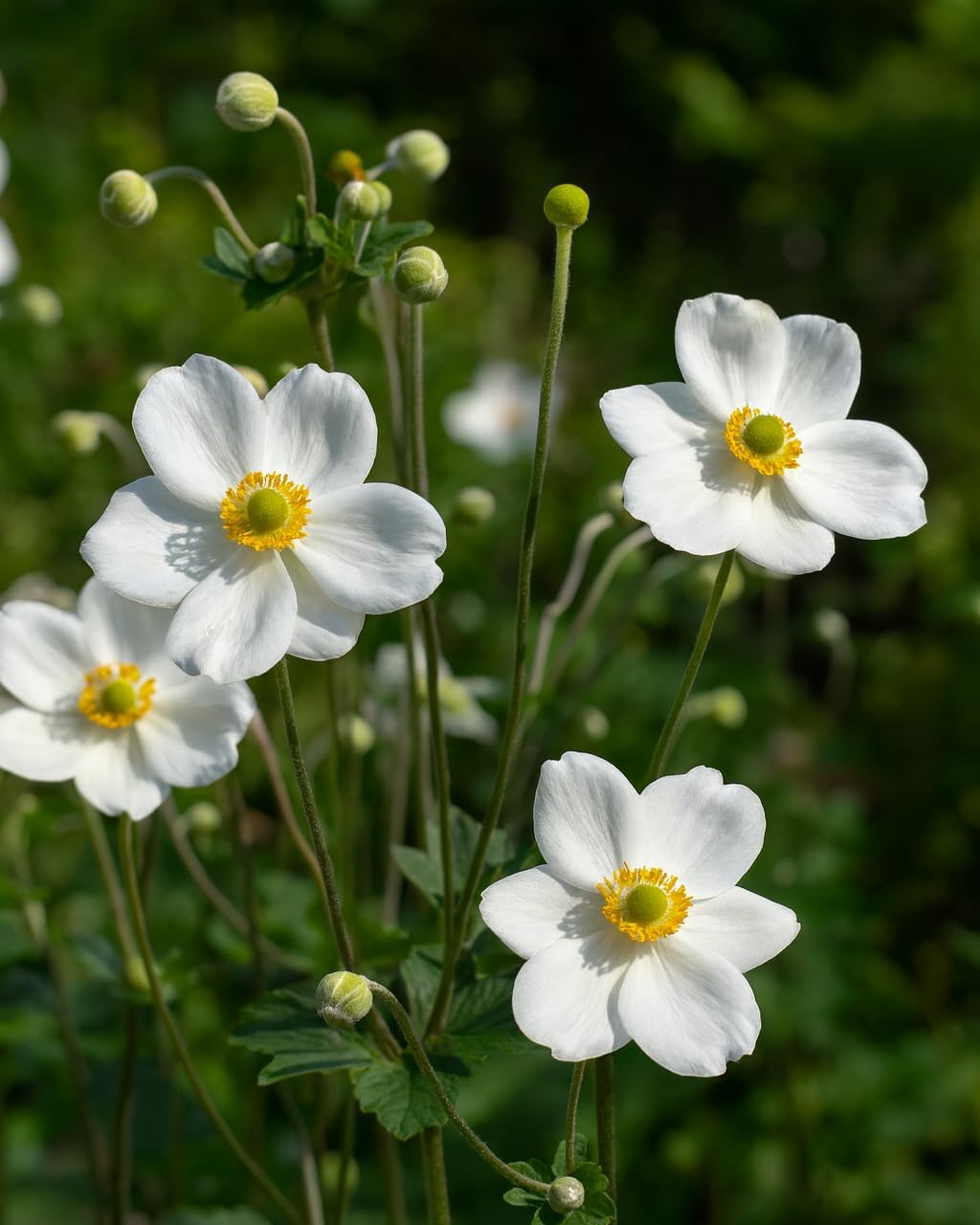 Perennial Farm Anemone x Hybrida 'Honorine Jobert' – Live Windflower in #1 Container, Elegant White