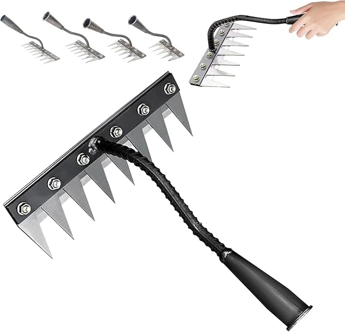 Iron Rake 2.0, Upgraded Iron Weeding Rakes 2.0, Iron Rake for Gardening and Weeding