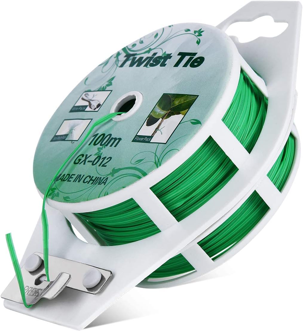 Twist Ties - All-Purpose Coated 328feet Garden Plant Ties with Trimmer Garden Twine Support Ties