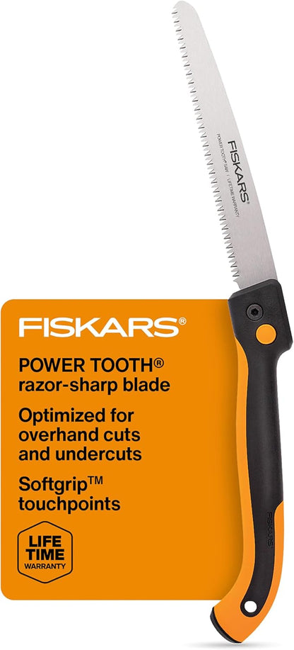 Fiskars Hand Saw, Folding Saw with Dual Position Locking Saw Blade for Overhand Cuts and Under Cuts
