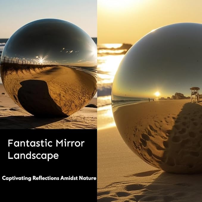 10 Inch Stainless Steel Gazing Globe,v2croft Hollow Ball Mirrored Surface Polished Shiny