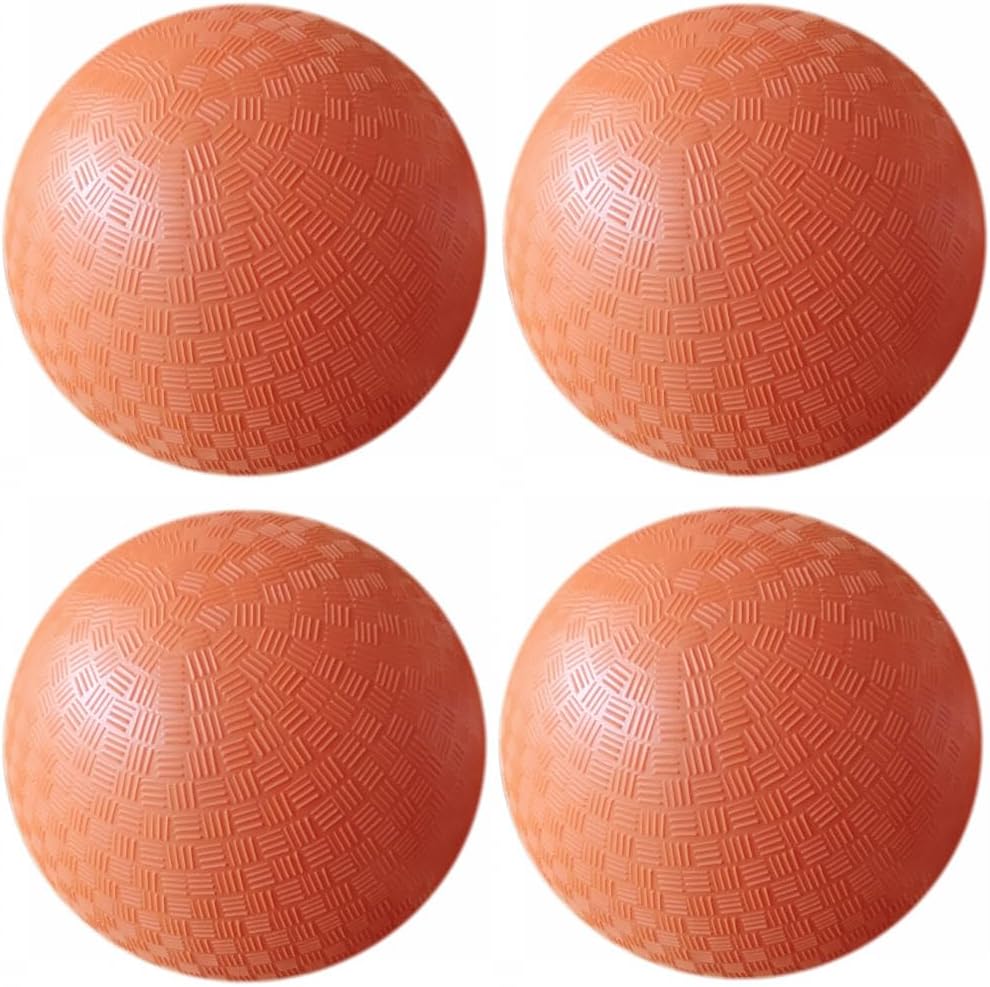 AppleRound 8.5-inch Dodgeball Playground Balls, Pack of 4 Balls with 1 Pump, Official Size for