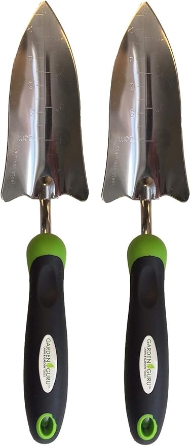 Garden Guru Transplanter Trowel Shovel - Stainless Steel - Rust Resistant - Ergonomic Grip