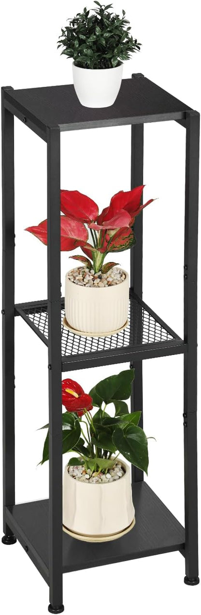Extra Tall Plant Stand Indoor,40 Inch Plant Stands,3 Tier Metal Plant Stand with Heavy Duty Wood