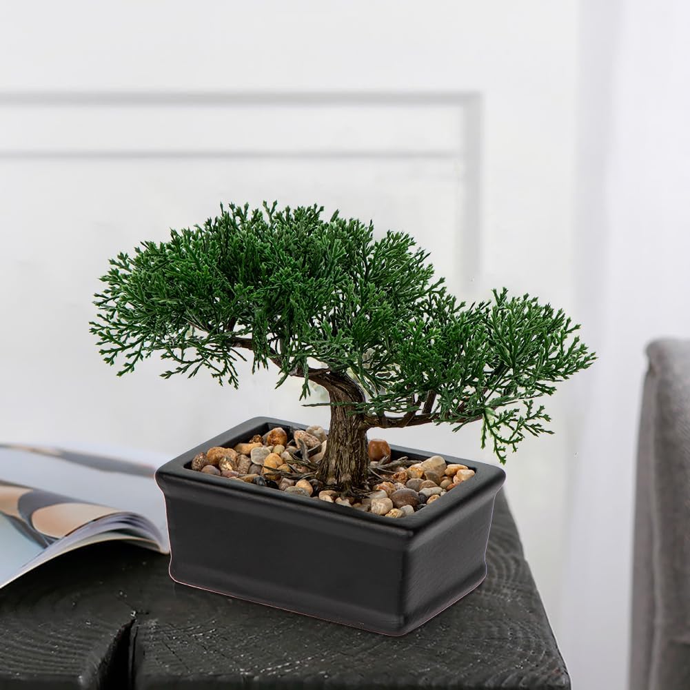 Artificial Bonsai Tree Juniper Faux Plants Indoor Fake Plants Decor with Ceramic Pots for Home