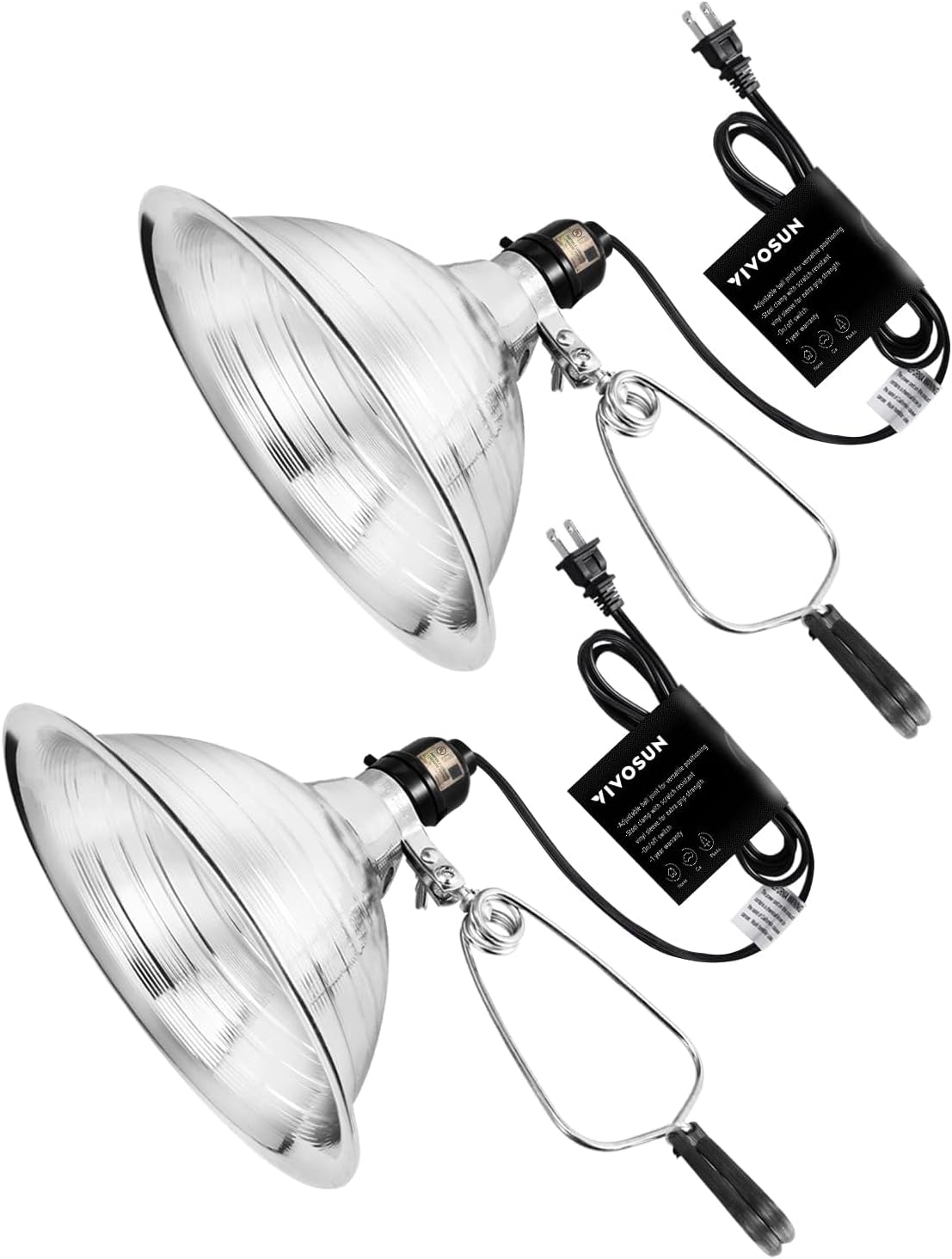 VIVOSUN Clamp Lamp Light with Detachable 8.5 Inch Aluminum Reflector up to 150 Watt E26 Socket (No