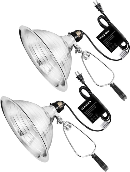 VIVOSUN Clamp Lamp Light with Detachable 8.5 Inch Aluminum Reflector up to 150 Watt E26 Socket (No