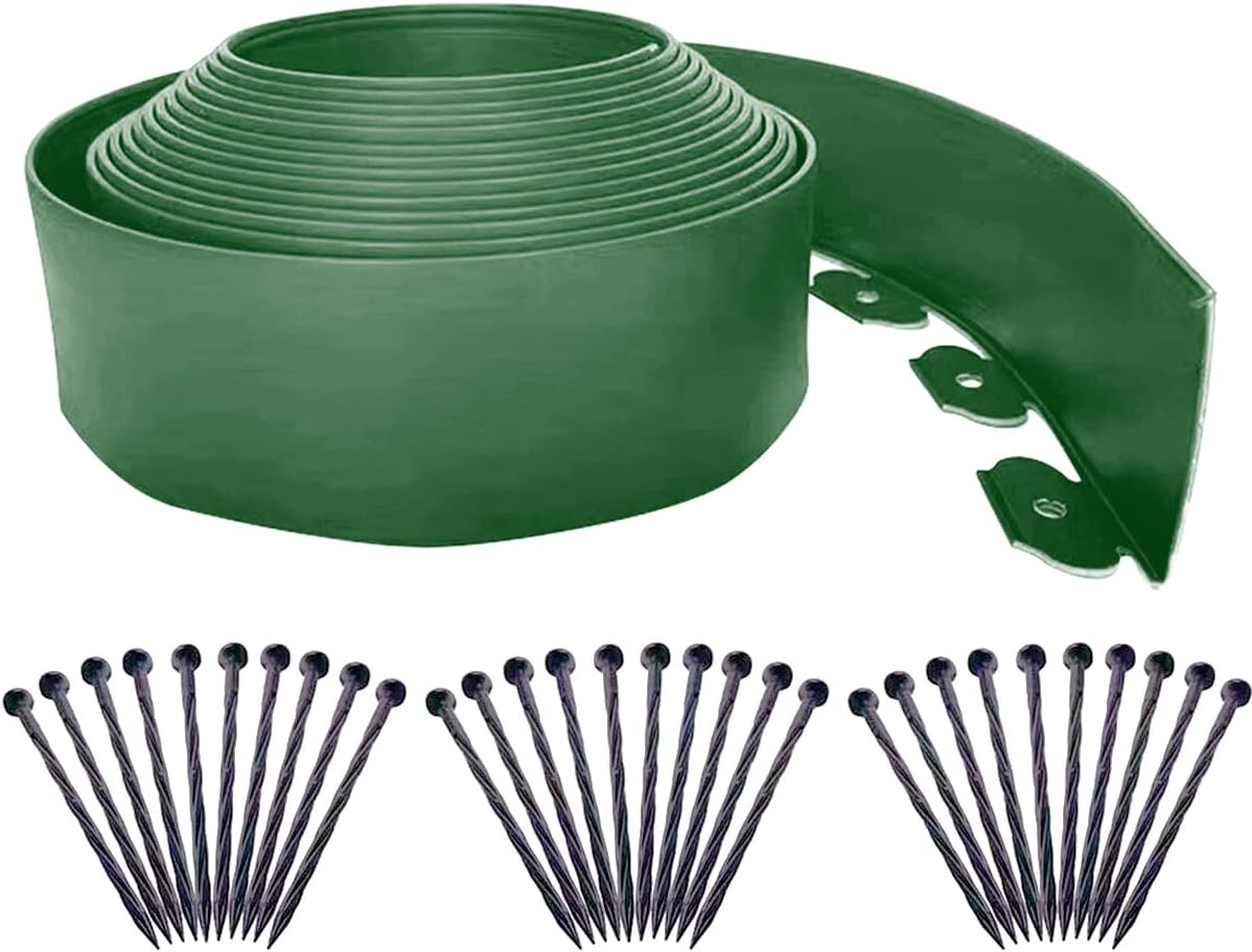 Landscape Edging,33FT Garden Edging Borders [Extra Tall 4IN High] Flexible Lawn Edging Kit with