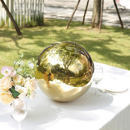 Balsa Circle 16 in Gold Stainless Steel Globe Gazing Reflective Mirror Balls Outdoor Garden Decor