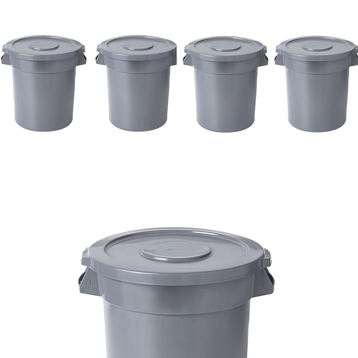 PRO&Family 20 Gallon Trash Can with Lid Round Ingredient Storage Containers Recycling Bin Kitchen
