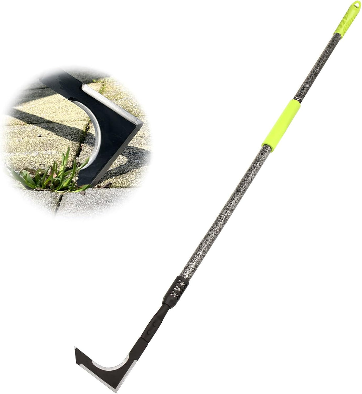 Crack Weeder, 48" Long Handle Crevice Weeding Tool with Soft Foam Grip, Stainless Steel Weed Puller